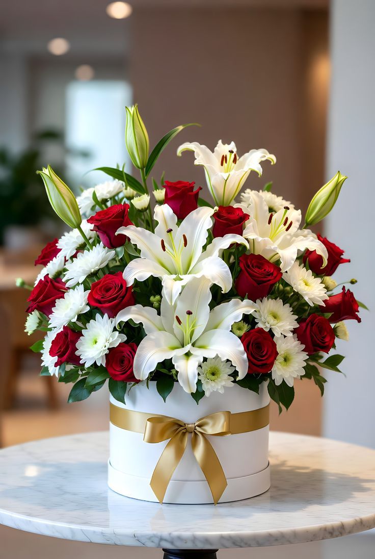 Elegant Holiday Hatbox Bouquet 🎁🌹